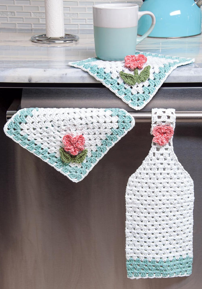 Vintage Kitchen Towel and Dishcloth Set