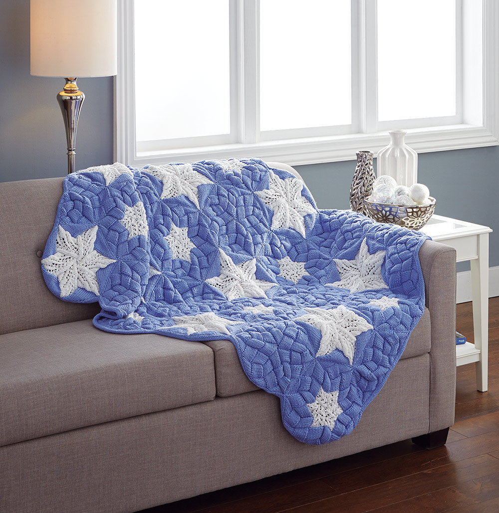Snowflakes Entrelac Afghan – Mary Maxim