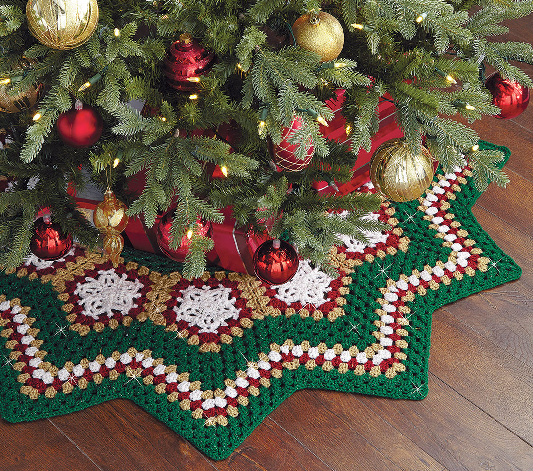Sparkle Christmas Tree Skirt Crochet Kit