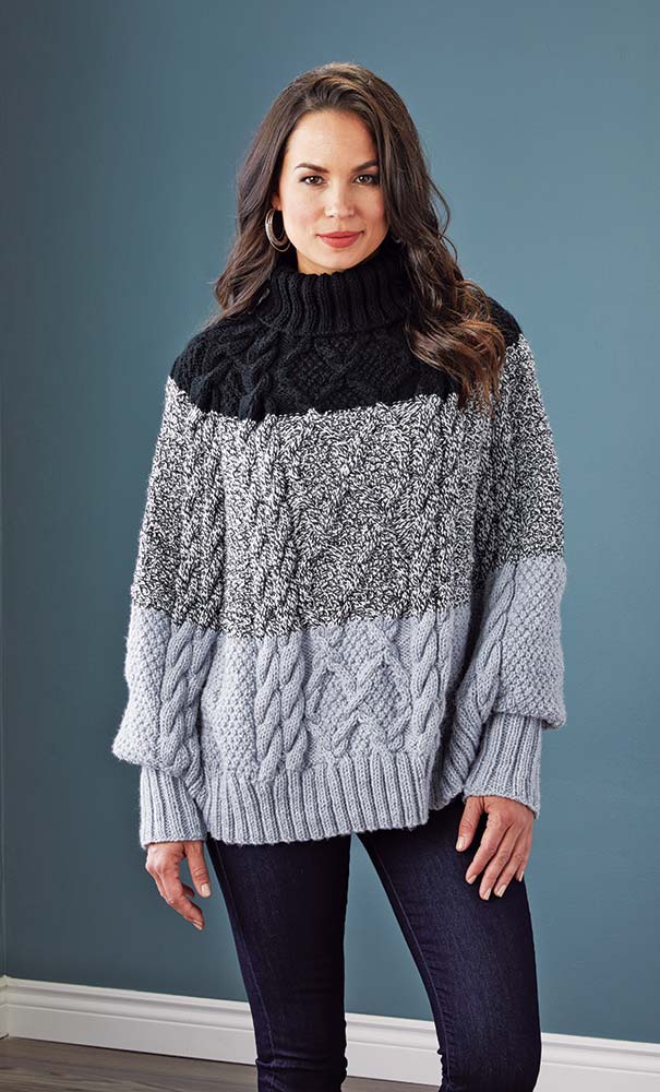 Comfy Cabled Poncho