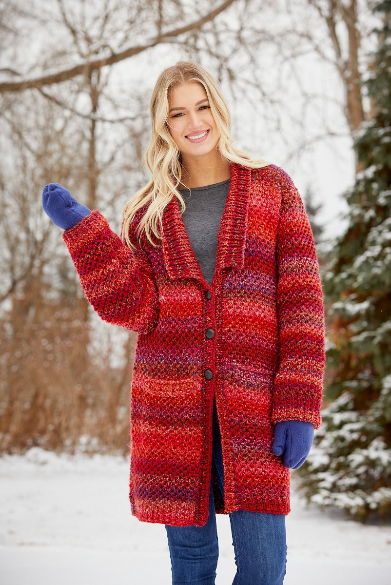 Chunky Textured Cardigan – Mary Maxim