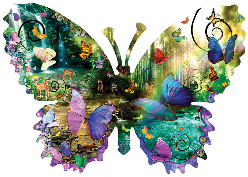 Forest Butterfly Shaped Jigsaw Puzzle