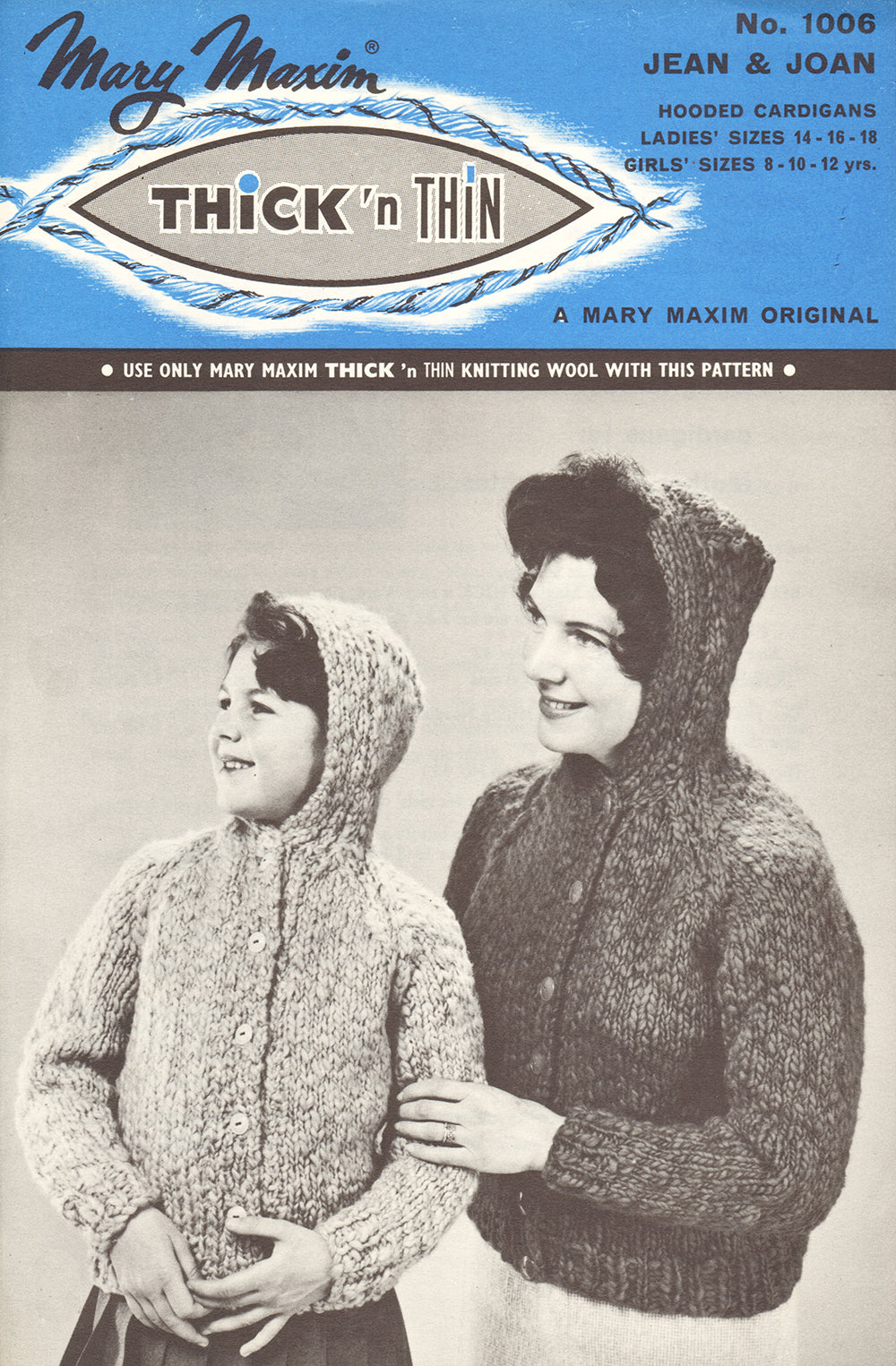Jean & Joan Hooded Cardigans Pattern