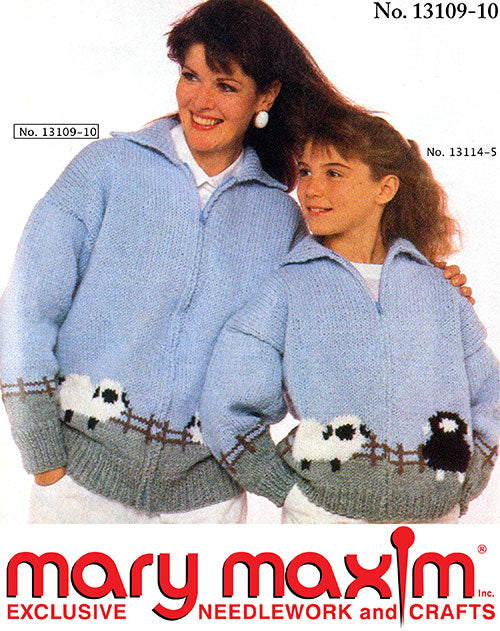Sheep Bordered Cardigan Pattern – Mary Maxim