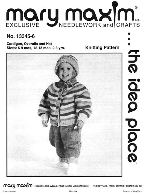 Cardigan, Overalls and Hat Pattern