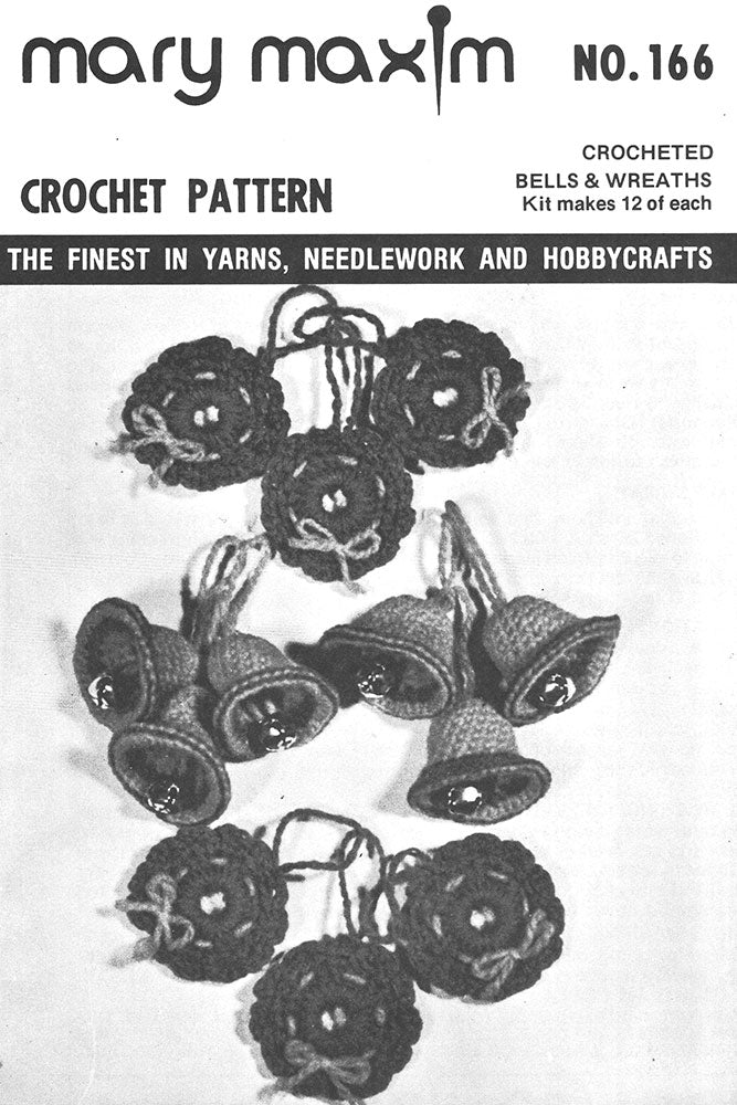 Crocheted Bells & Wreaths Pattern