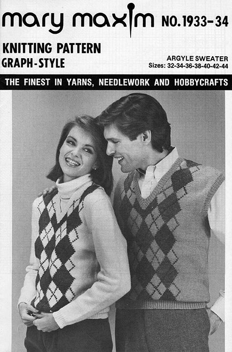 Ladies' and Men's Argyle Sweater Pattern