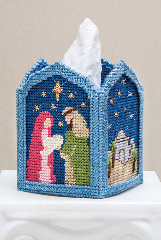 Free Holy Night Tissue Box Cover – Mary Maxim