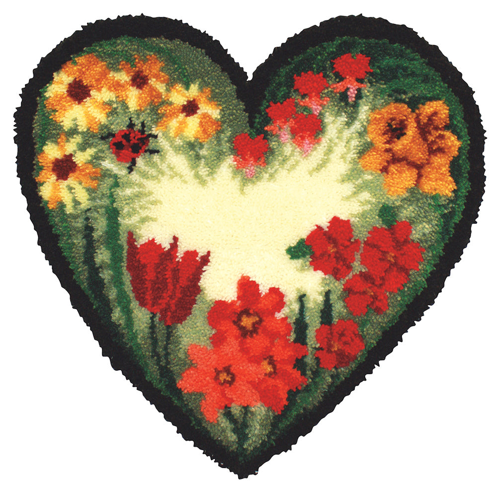 Floral Heart Rug Pattern