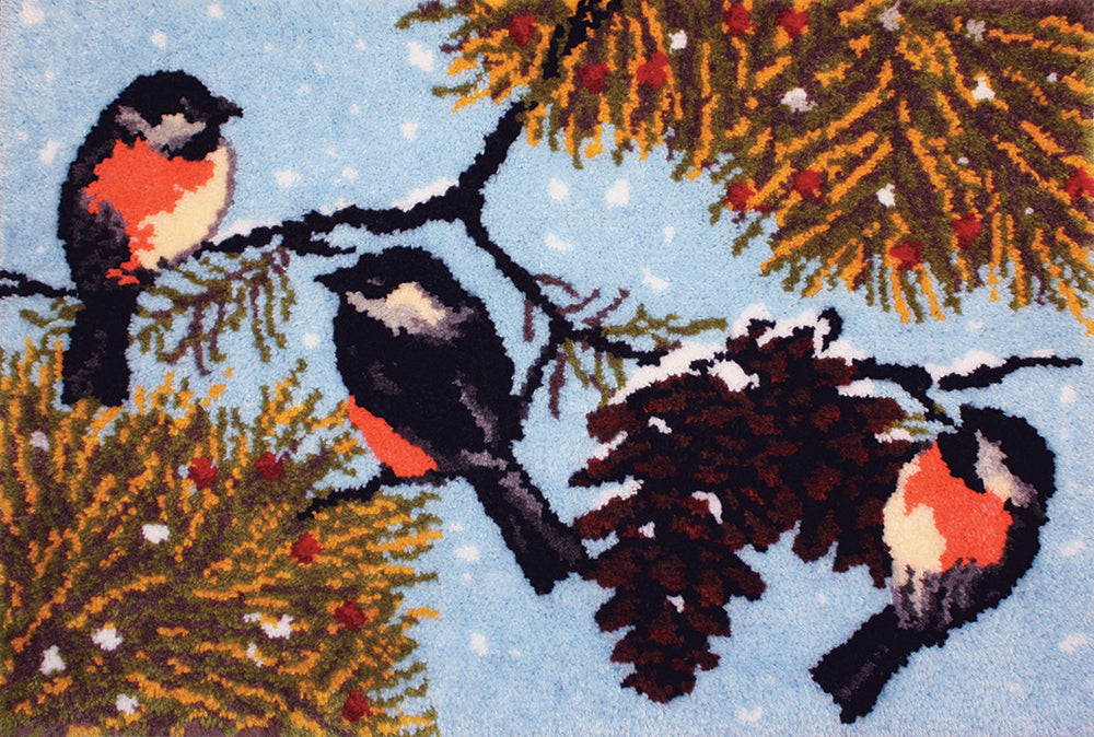 Winter Birds Rug Pattern