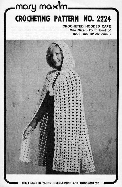 Ladies' Crocheted Hooded Cape Pattern – Mary Maxim