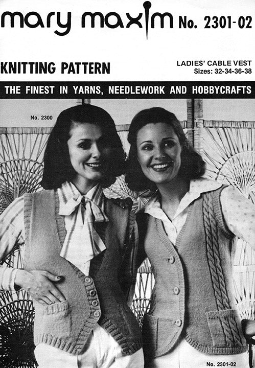 Ladies' Cable Vest Pattern