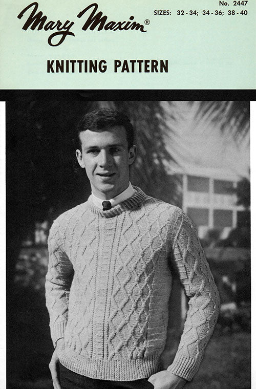Youth's Aran Pullover Pattern