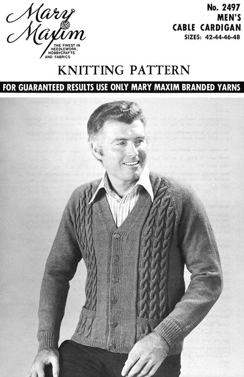 Men's Cable Cardigan Pattern