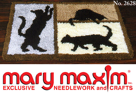 Modèle de tapis avec silhouette de chat