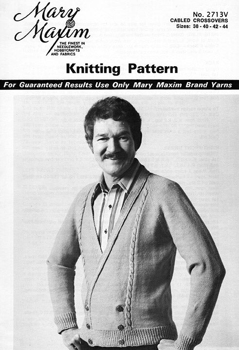 Men's Cabled Crossovers Cardigan Pattern