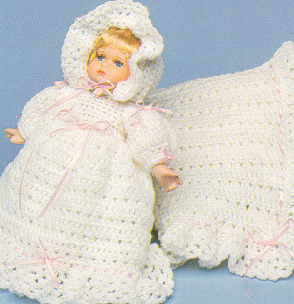 Doll Dress, Bonnet and Afghan Pattern