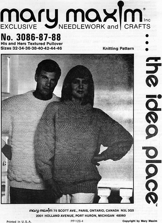His and Hers Textured Pullover Pattern