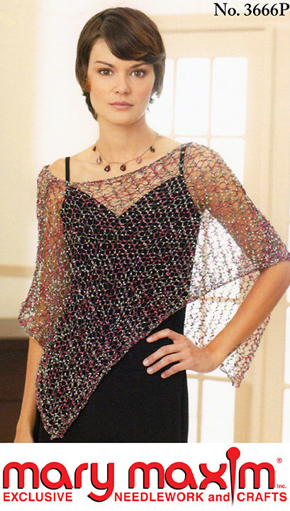 chinese dress ladies Light 'n Lacy Poncho Pattern – Mary Maxim