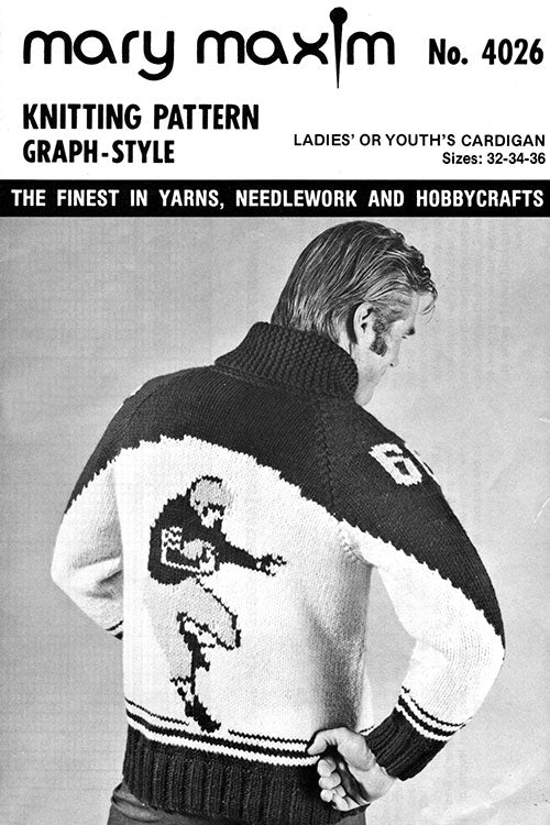 Ladies' or Youth's Football Player Cardigan Pattern