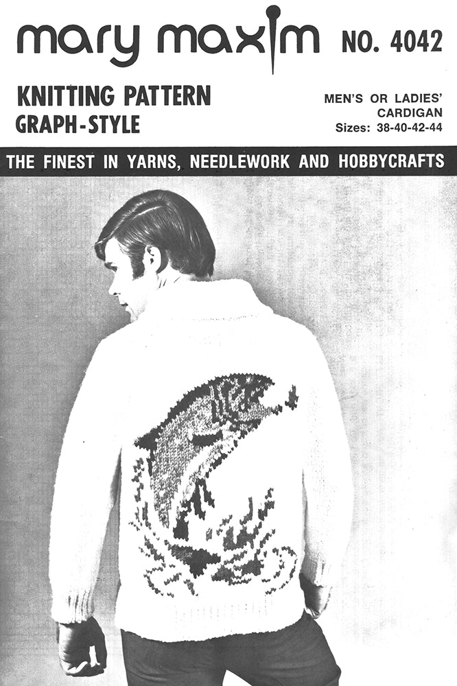 Men's or Ladies' Fish Cardigan Pattern
