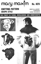 Men's or Ladies' Cow Cardigan Pattern