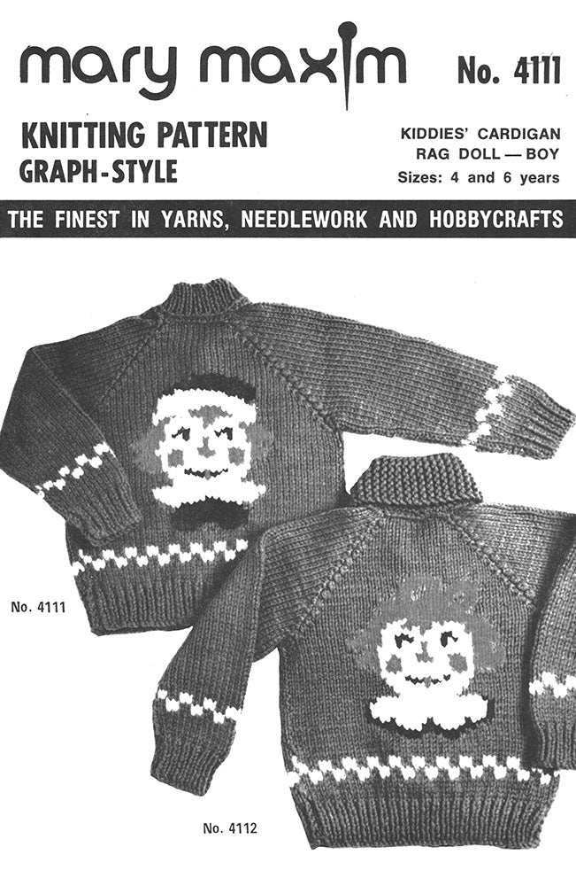 Kiddies' Rag Doll - Boy Cardigan Pattern