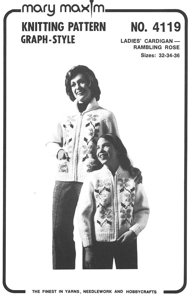 Ladies' Cardigan - Rambling Rose Pattern – Mary Maxim