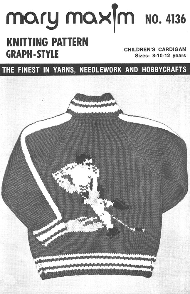 Children's Cardigan - Hockey Player Pattern