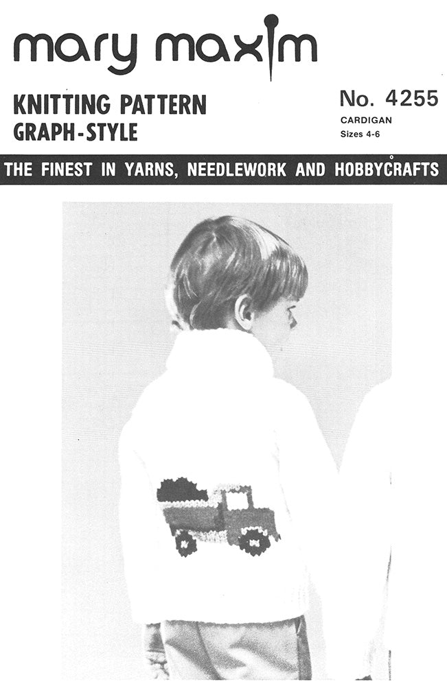 Patrón de cárdigan de camión para niño