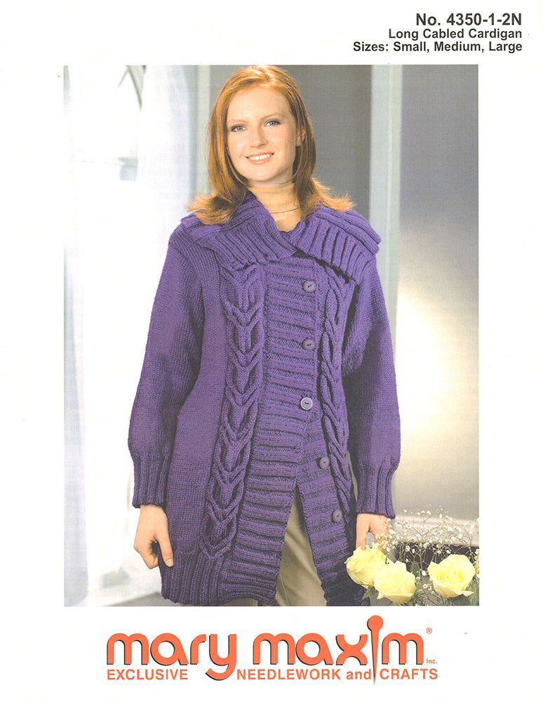 Long Cabled Cardigan Pattern