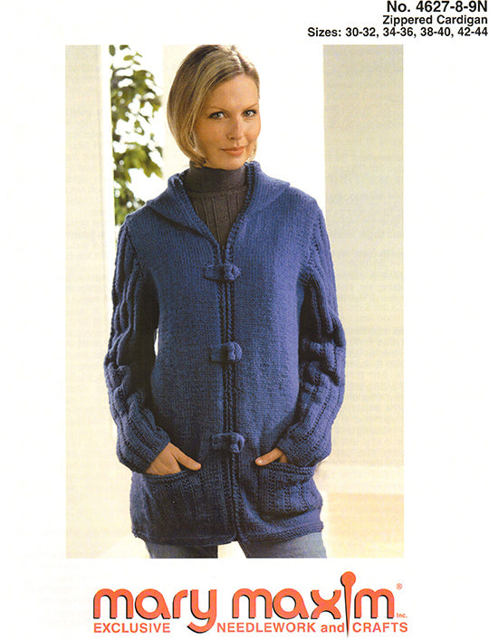 Zippered Cardigan Pattern – Mary Maxim