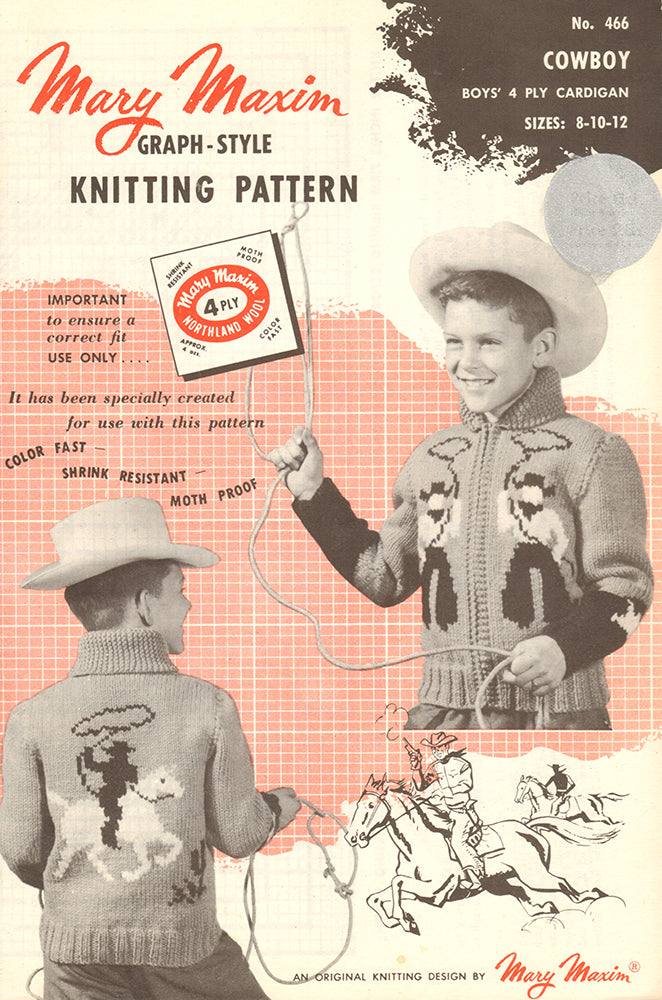 Cowboy Cardigan Pattern – Mary Maxim