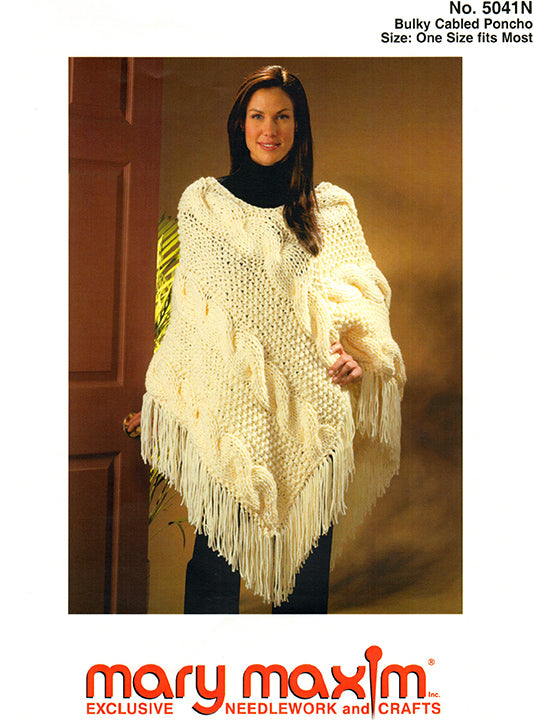 Bulky Cabled Poncho Pattern