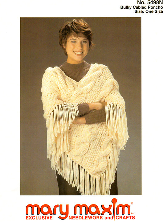 Bulky Cabled Poncho Pattern