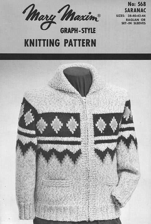 Men's or Ladies' Saranac Cardigan Pattern – Mary Maxim