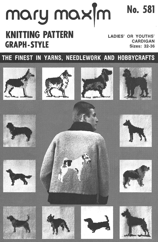 Ladies' or Youth's Dog Cardigan Pattern – Mary Maxim