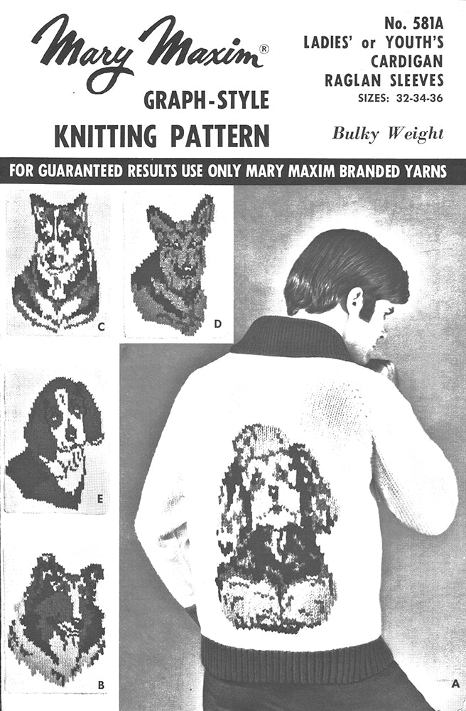 Ladies' or Youth's Dog Cardigan Pattern – Mary Maxim