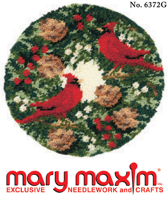 Cardinal Wreath Rug Pattern – Mary Maxim