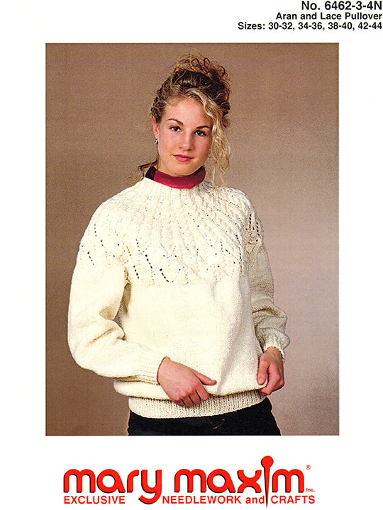 Aran and Lace Pullover Pattern