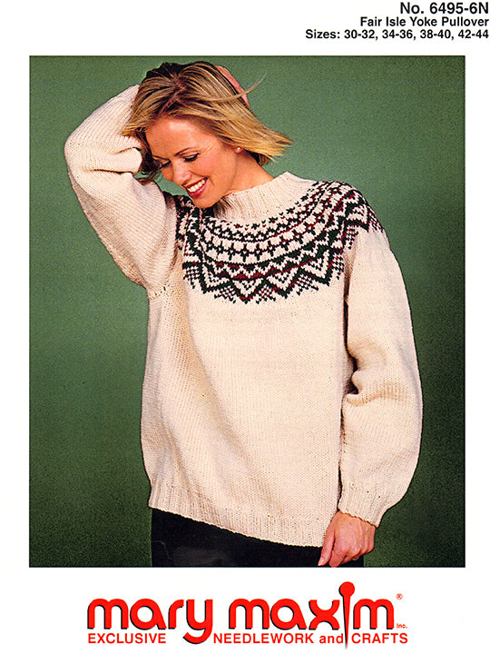 Isle Yoke Sweater Pattern Fairisle Jumper Patterns Womens Crochet
