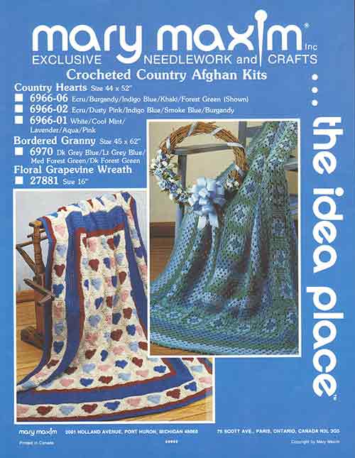 Country Hearts Afghan Pattern