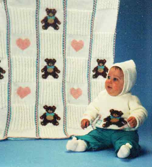 Bears And Hearts Baby Afghan Pattern