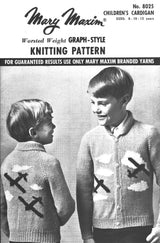 Children's Plane Cardigan Pattern.