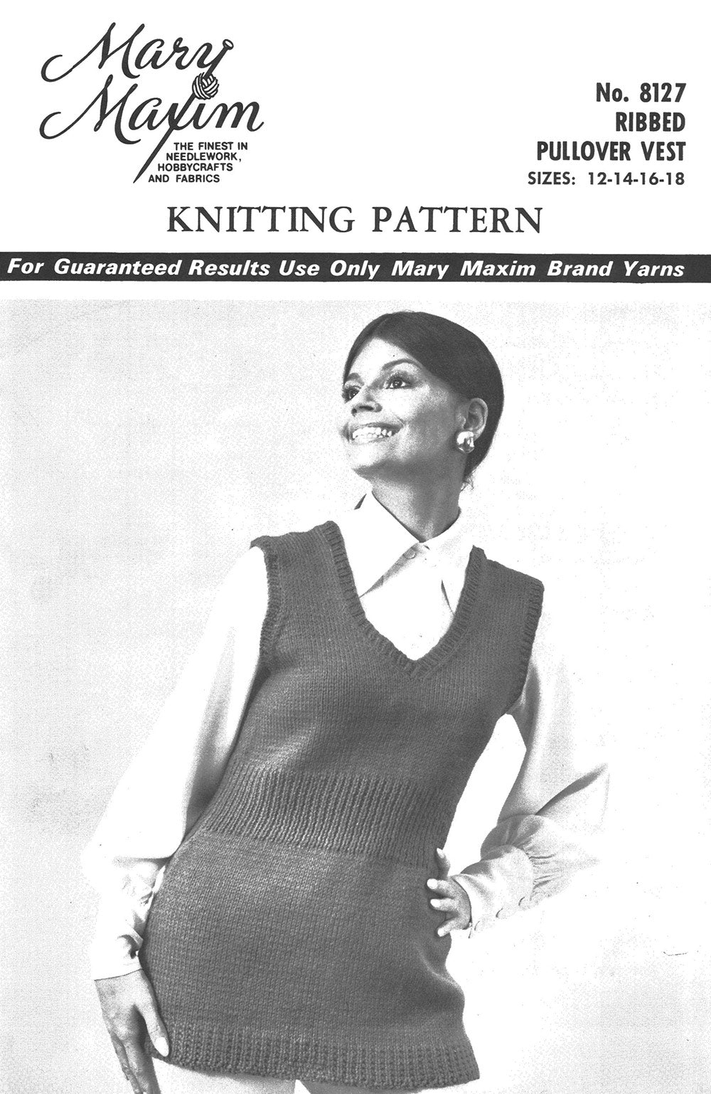 Ribbed Pullover Vest Pattern – Mary Maxim