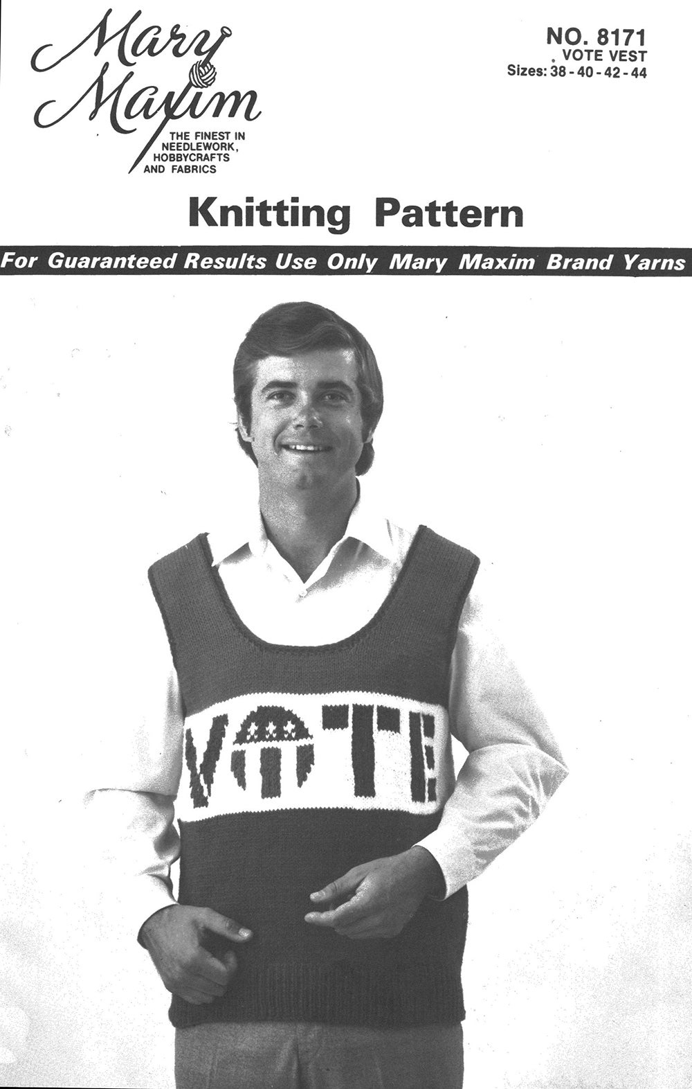 Vote Vest Pattern – Mary Maxim