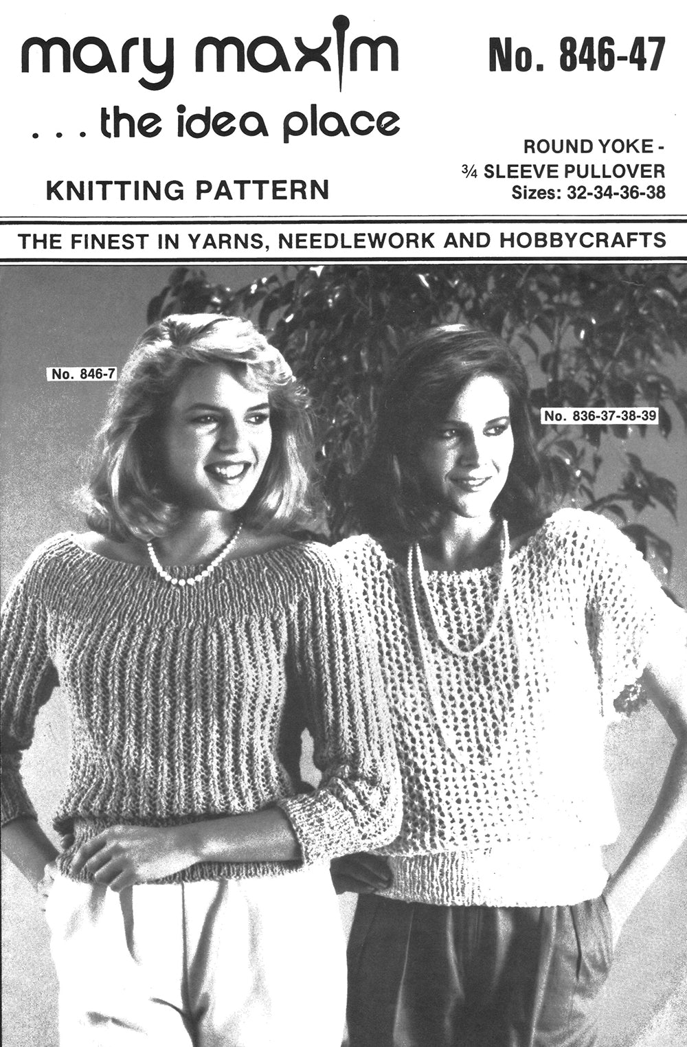 Round Yoke 3/4 Sleeve Pullover Pattern