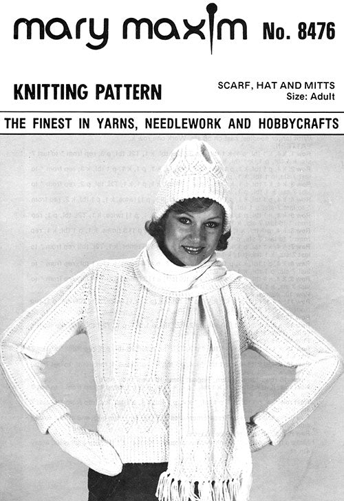 Scarf, Hat and Mitts Pattern