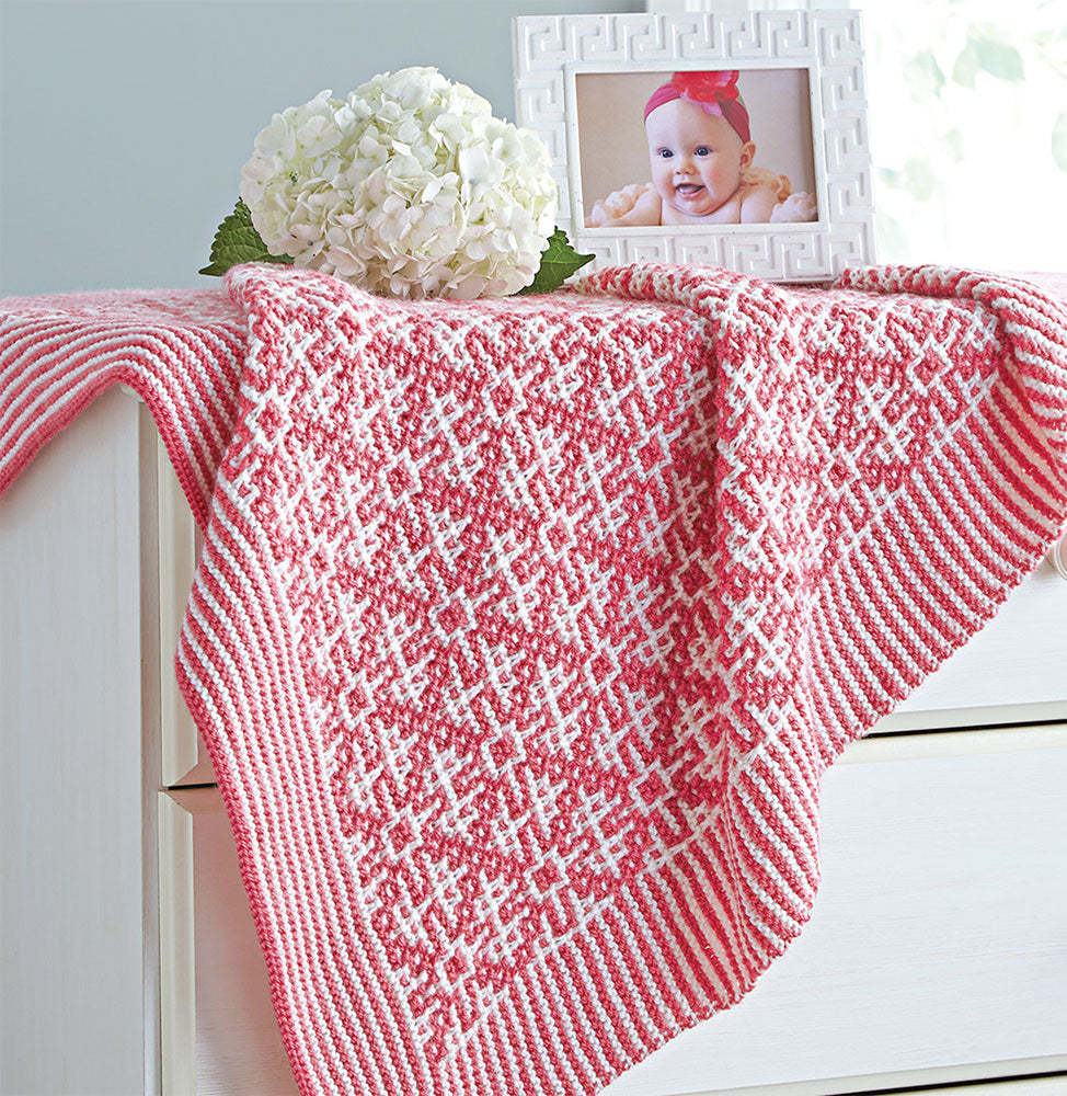 Mosaic Tiles Baby Blanket Pattern – Mary Maxim