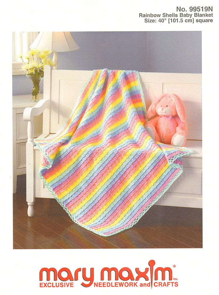Rainbow Shells Baby Blanket Pattern